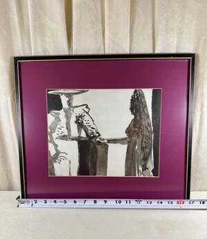 Pablo Picasso Framed Lithograph of Bullfighter and Woman 11.6.60